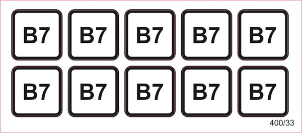 B7 - Aufkleber für Zapfpistolen (Ø 13 mm)