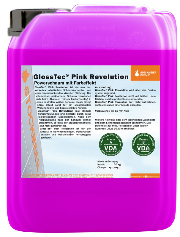 GlossTec® Pink Revolution - Powerschaum mit Farbeffekt (1x 20 kg Kanister)