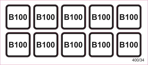 B100 - Aufkleber für Zapfpistolen (Ø 13 mm)