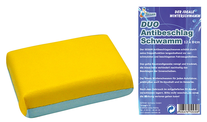 Sesam DUO-Antibeschlagschwamm, 12 x 8 cm, 12 Stück