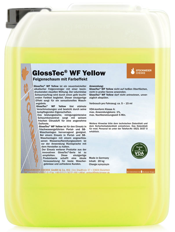 GlossTec® WF Yellow - Felgenschaum mit Farbeffekt (1 Kanister á 20 kg)